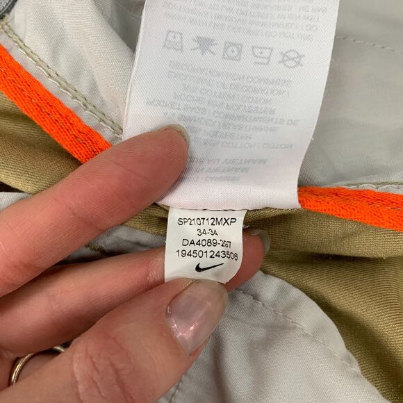 Nike Golf Pant Mens 34 Parachute Beige Flat Front Chino Stretch Standard Dri Fit - Picture 8 of 14